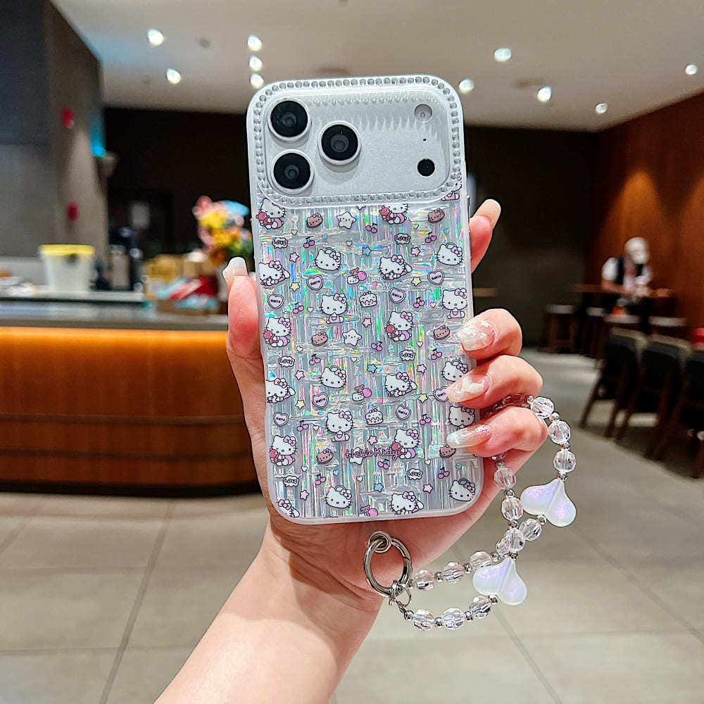 Aurora Shine Printed Phone Case – Random Print with Charm