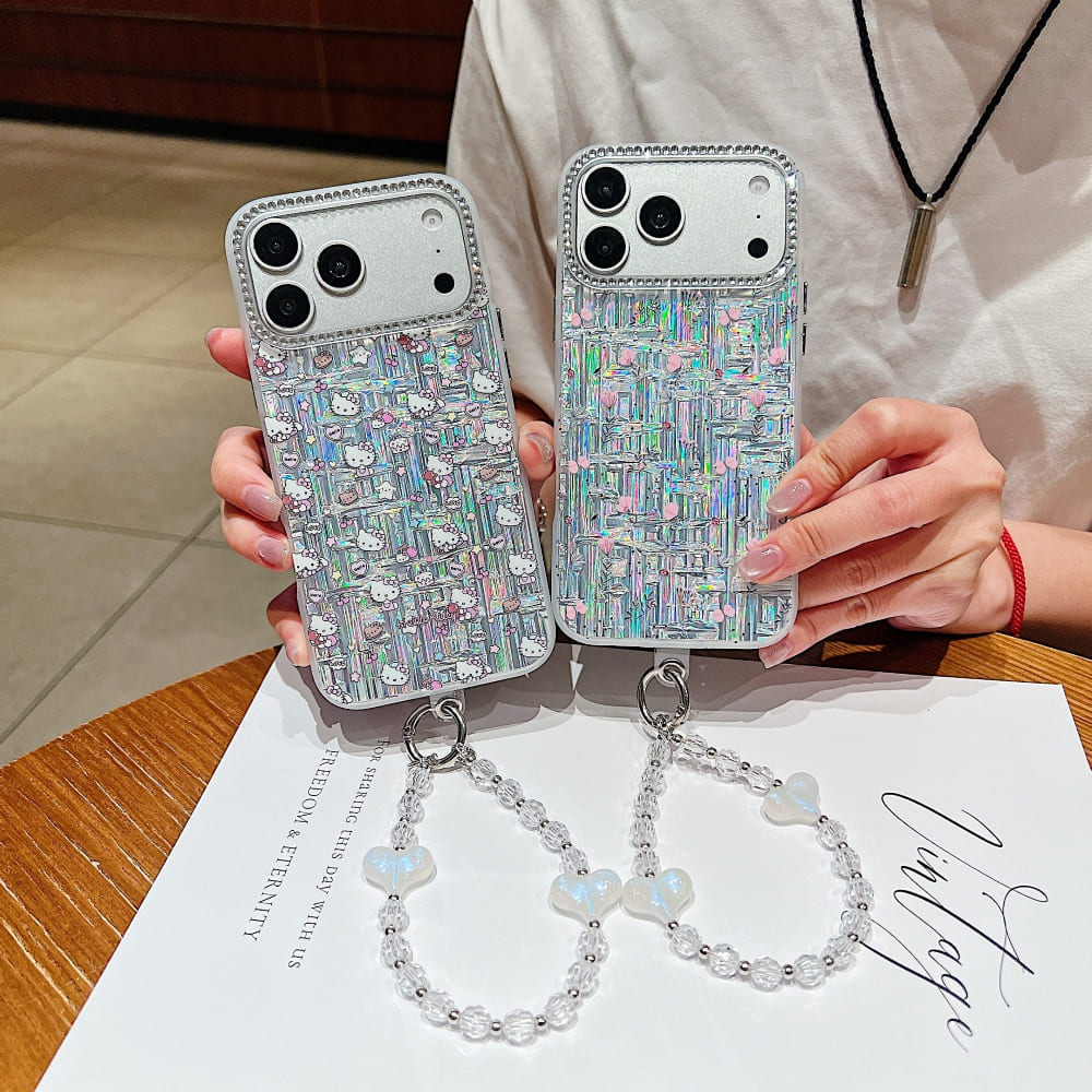 Aurora Shine Printed Phone Case – Random Print with Charm