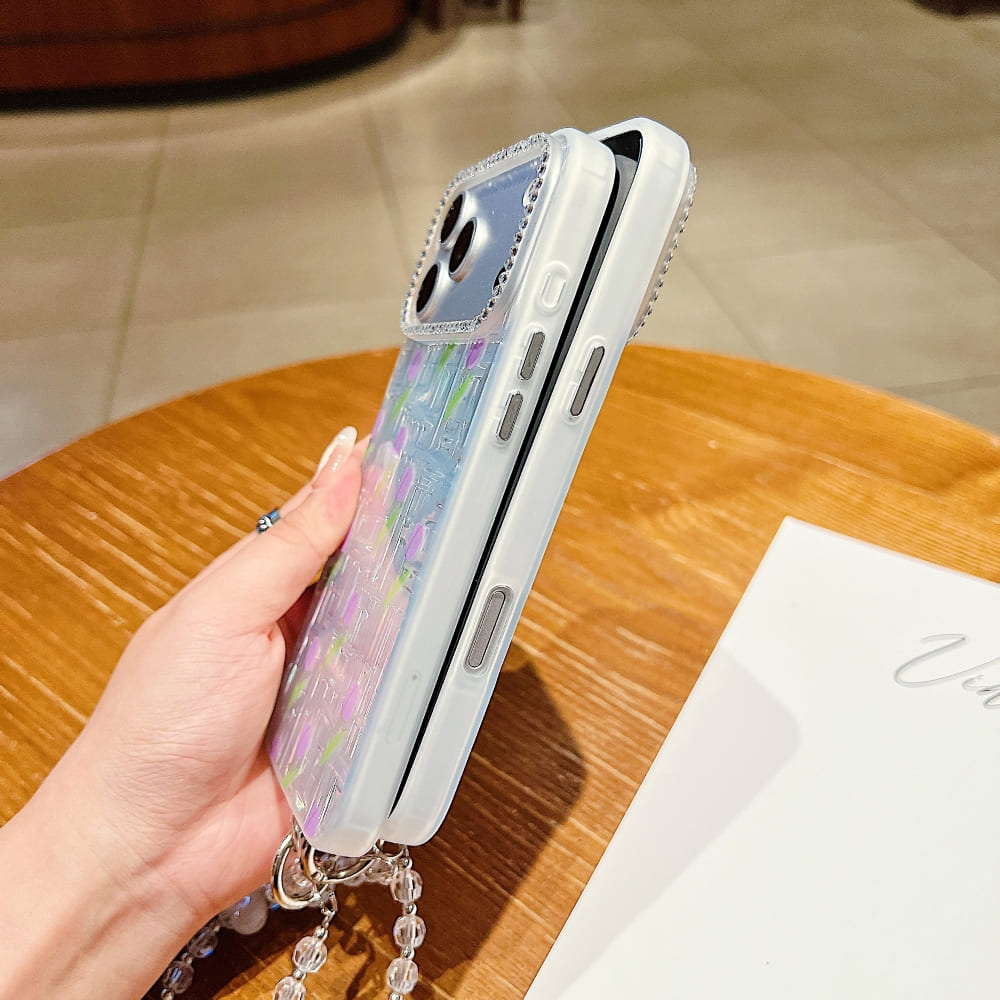Aurora Shine Printed Phone Case – Random Print with Charm