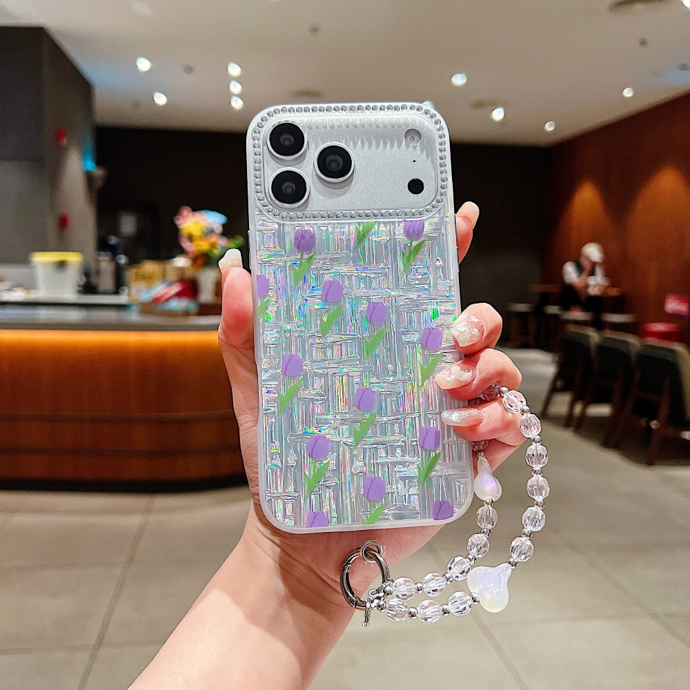 Aurora Shine Printed Phone Case – Random Print with Charm