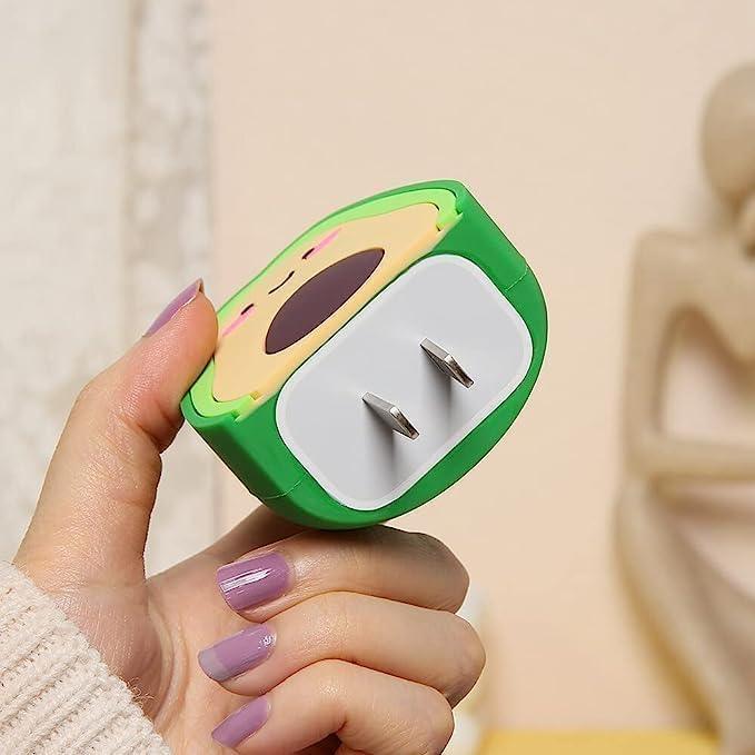 Avocado 3D Character Silicone Charger Cover for iPhone 18W/20W - 360° Full Protection - ShopOnCliQ