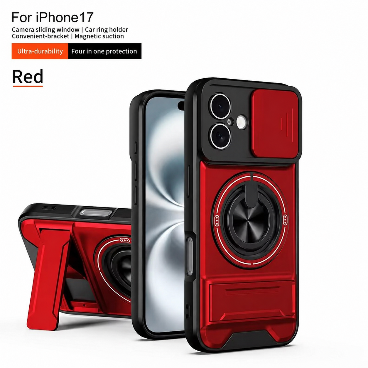 Slide Camera Lens Protection Amor Shockproof Magnetic Phone Case for iPhone