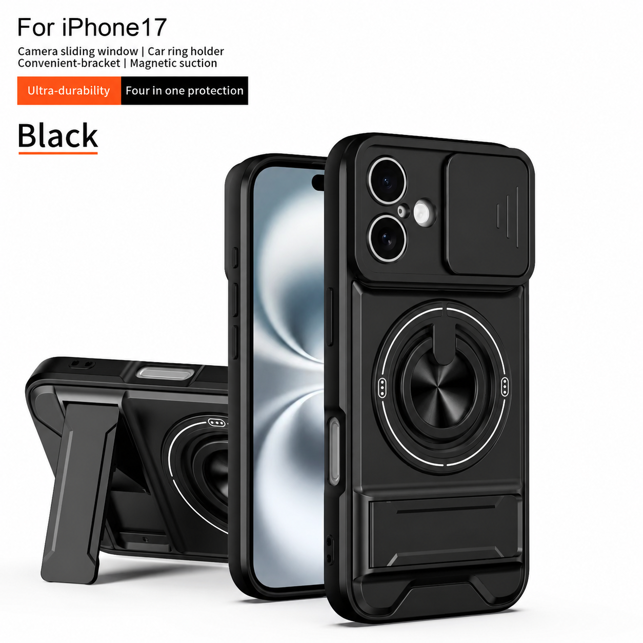 Slide Camera Lens Protection Amor Shockproof Magnetic Phone Case for iPhone