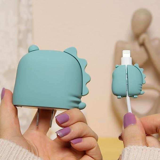 Dinosaur 3D Cartoon Silicone Charger Cover for iPhone 18W/20W -360° Full Protection - ShopOnCliQ