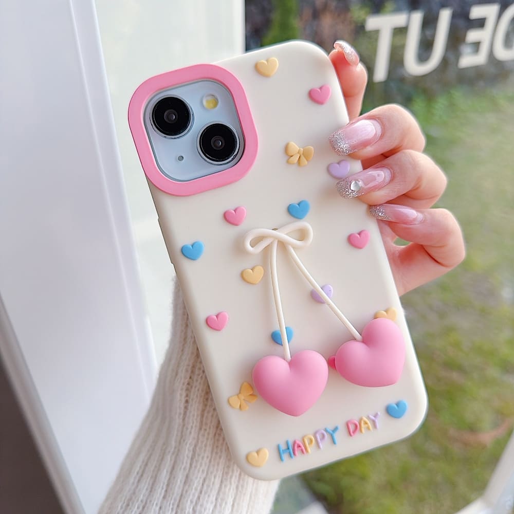 Dreamy Hearts Charm iPhone Case