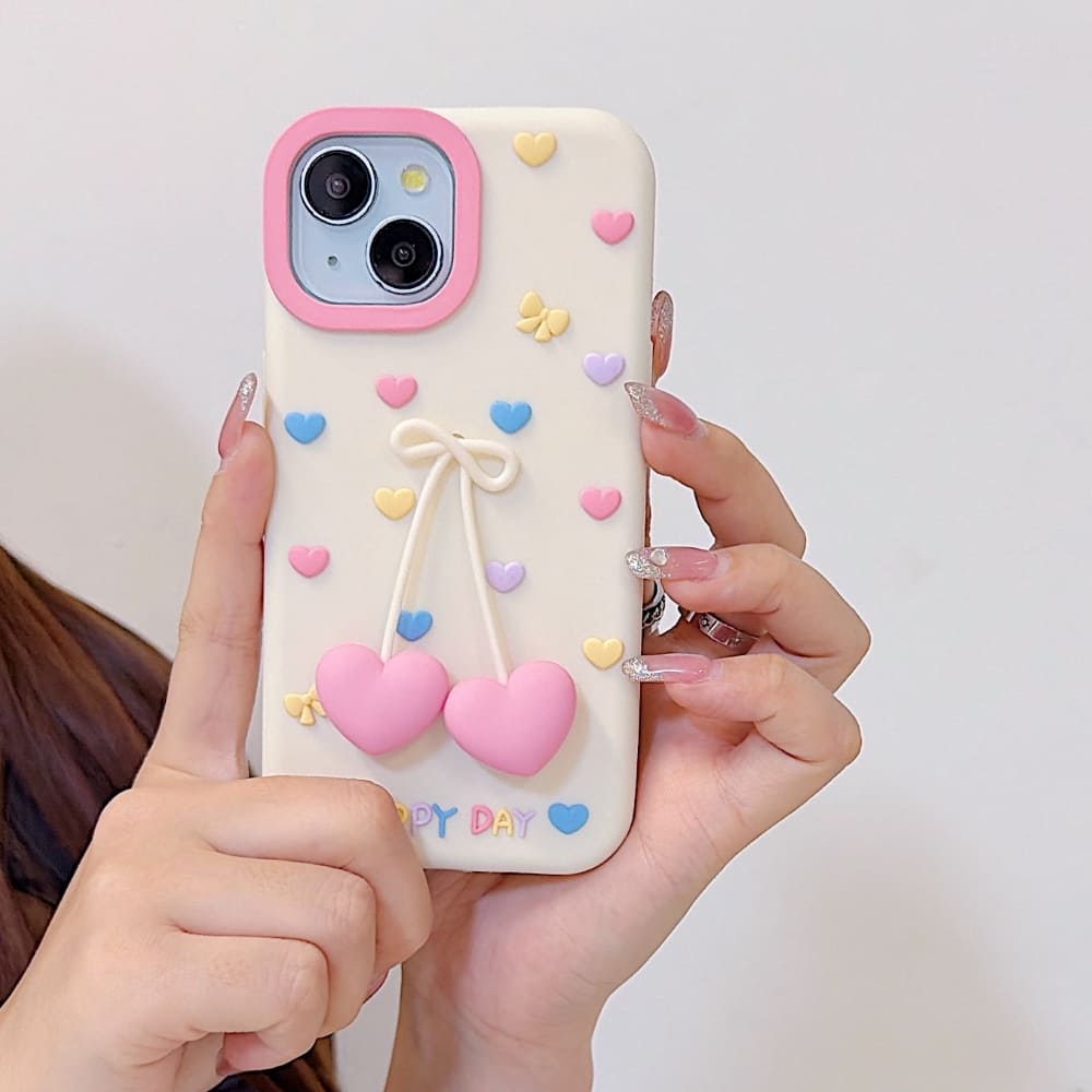 Dreamy Hearts Charm iPhone Case