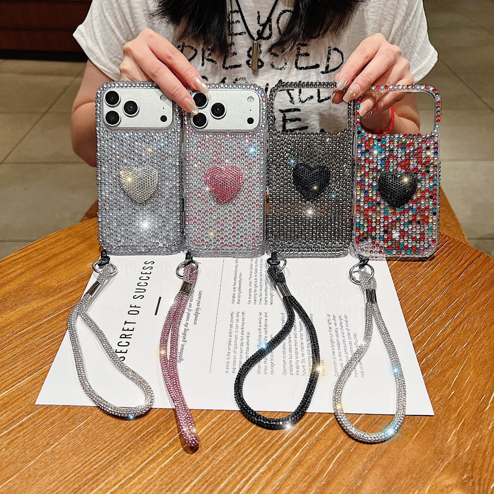 Glam Heart Rhinestone Phone Case