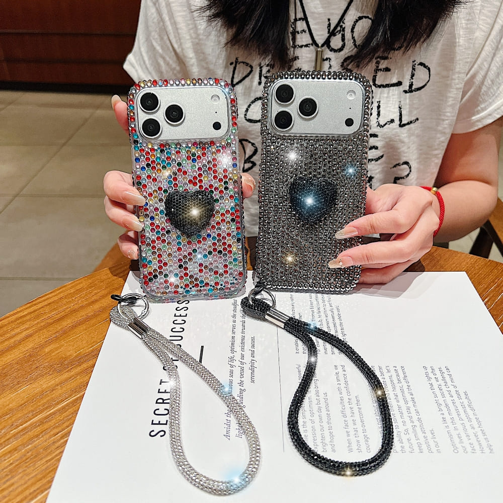 Glam Heart Rhinestone Phone Case