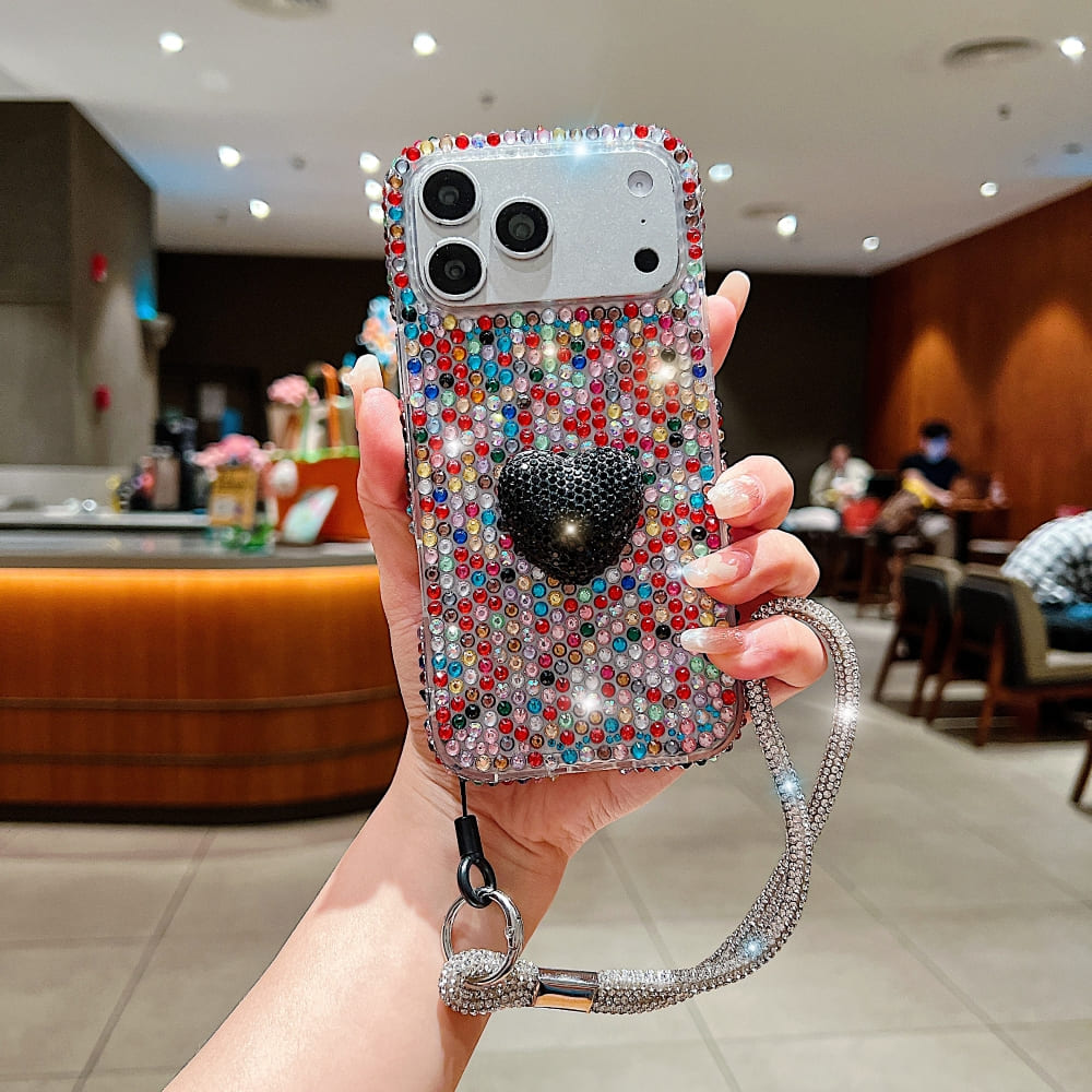 Glam Heart Rhinestone Phone Case