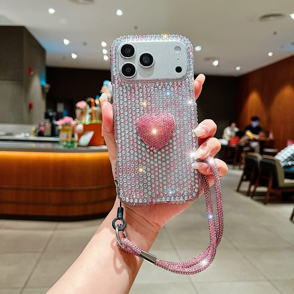 Glam Heart Rhinestone Phone Case