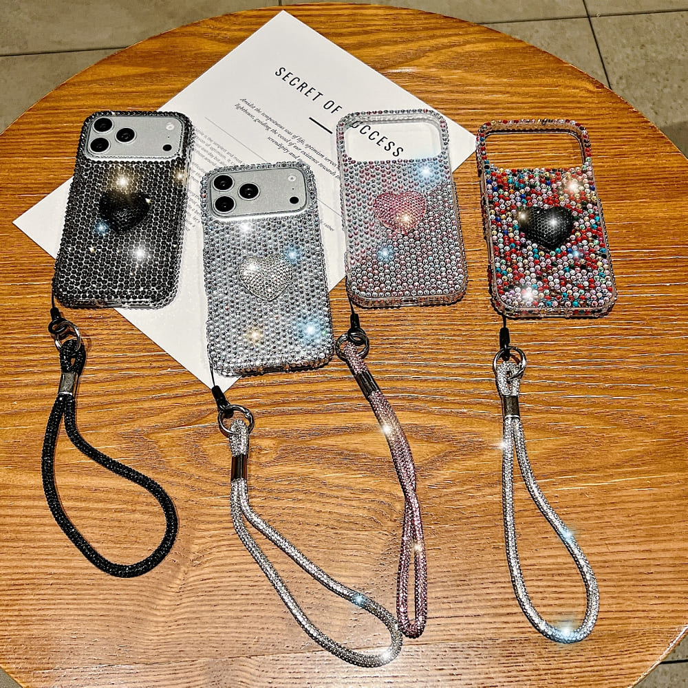 Glam Heart Rhinestone Phone Case