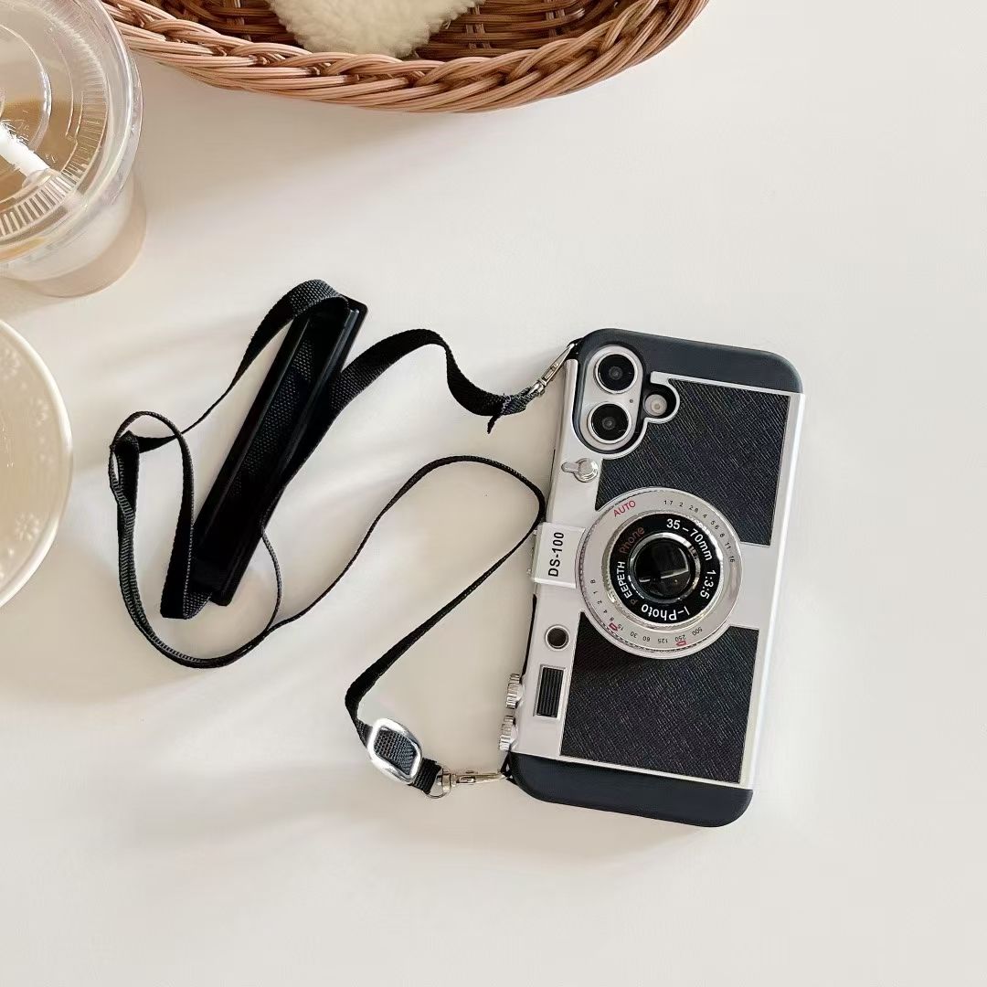 3D Camera Style Designer Case For iPhone With Sling