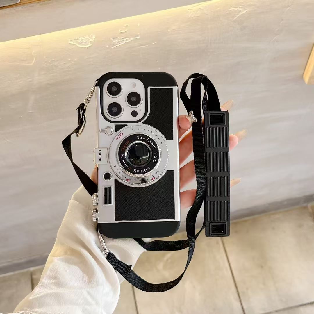 3D Camera Style Designer Case For iPhone With Sling