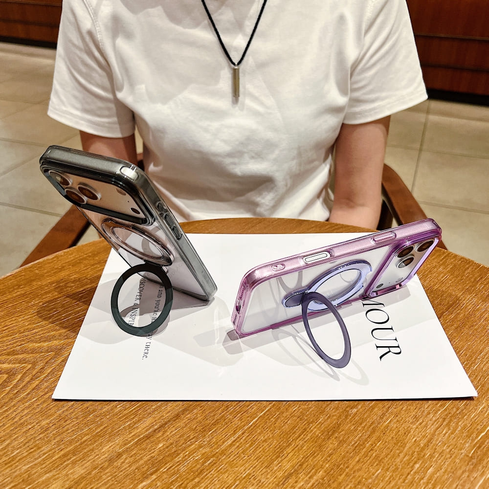 DITAKA Halo Stand Mag Crystal Phone Case