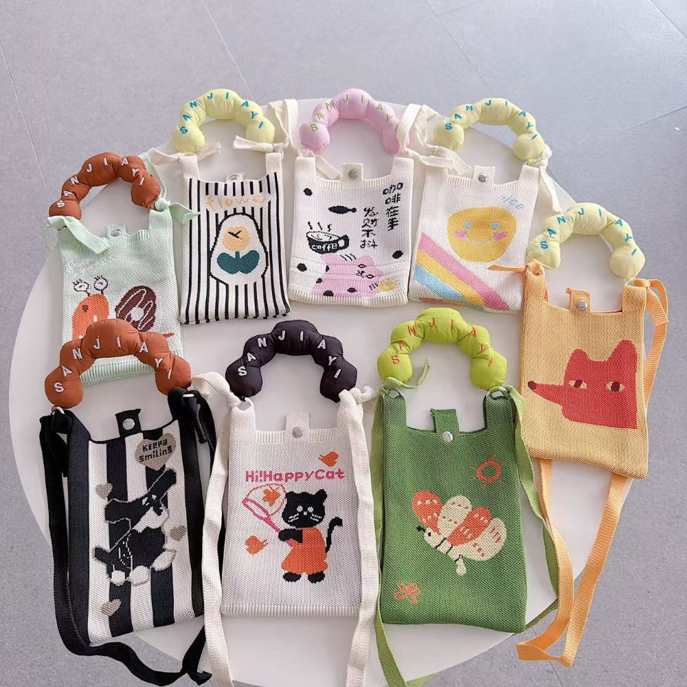 Anime Explorer Knit Cloud Handle Phone Bag
