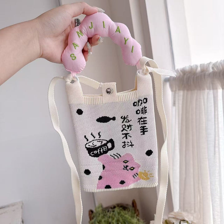 Little Giraffe Knit Cloud Handle Phone Bag