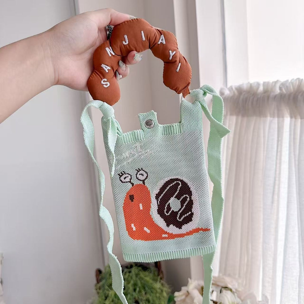 Snuggle Snail Knit Cloud Handle Phone Bag