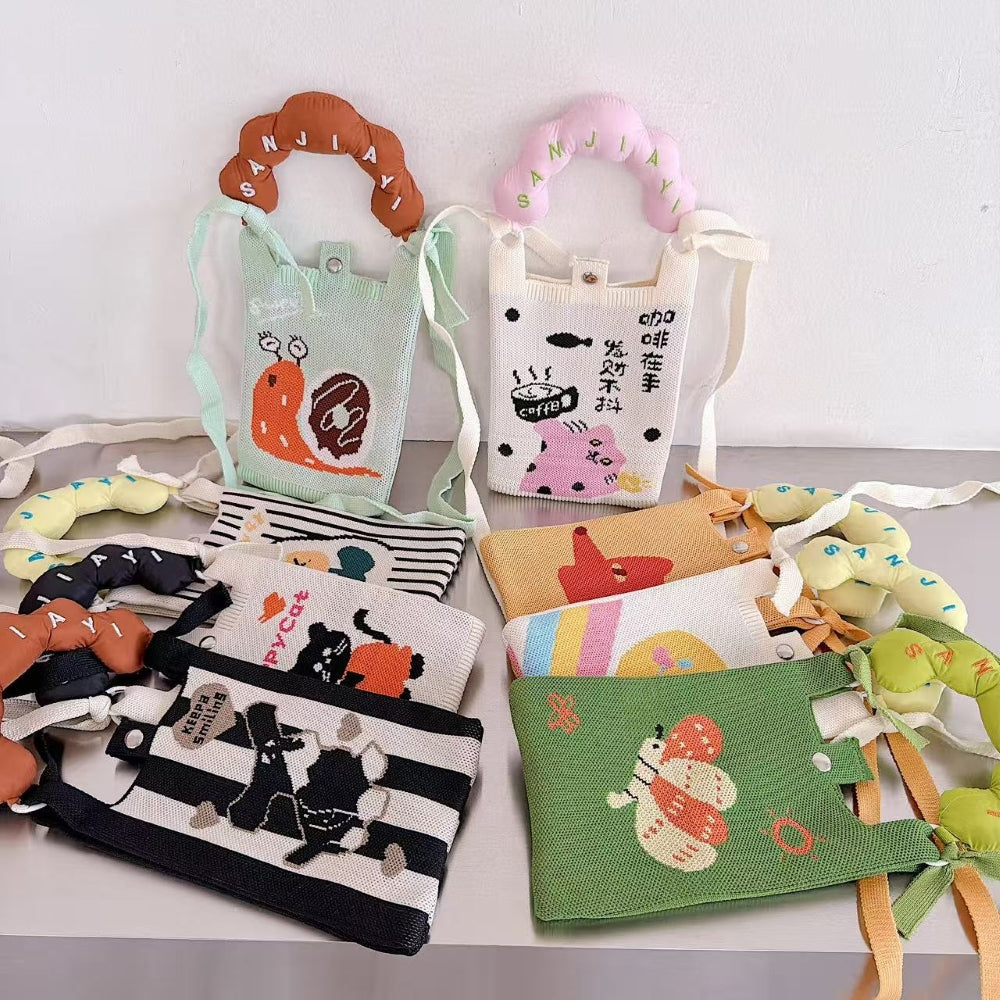 Prison Rabbit Knit Cloud Handle Phone Bag