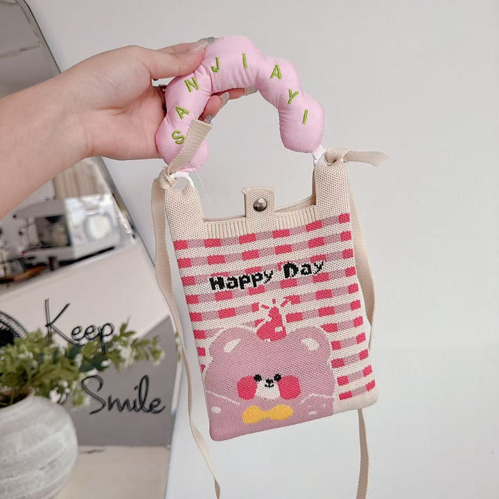 Happy Day Knit Cloud Handle Phone Bag