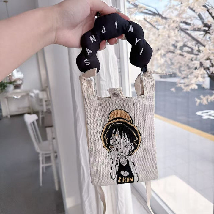 Anime Explorer Knit Cloud Handle Phone Bag