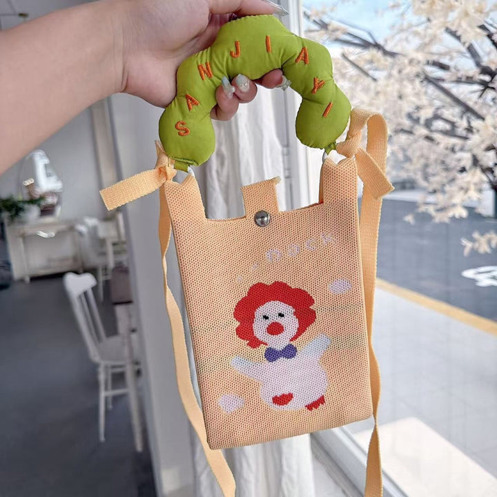 Happy Clown Knit Cloud Handle Phone Bag