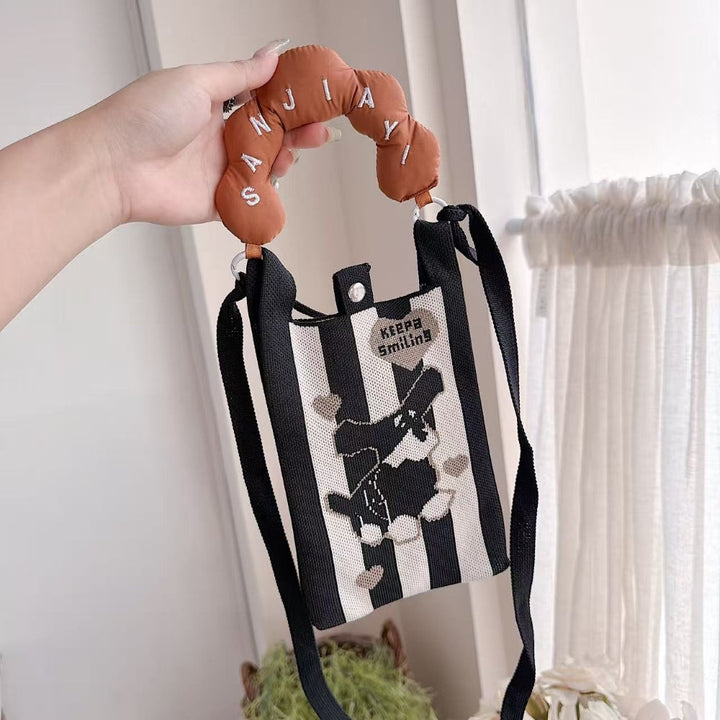 Midnight Smile Knit Cloud Handle Phone Bag