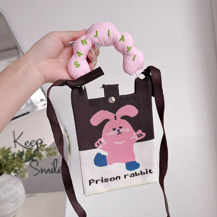 Prison Rabbit Knit Cloud Handle Phone Bag