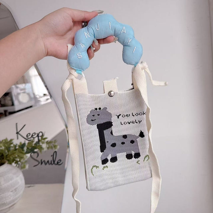 Gigi Giraffe Knit Cloud Handle Phone Bag