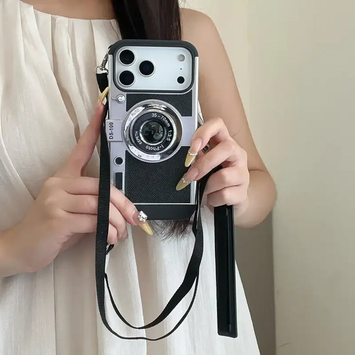 3D Camera Style Designer Case For iPhone With Sling