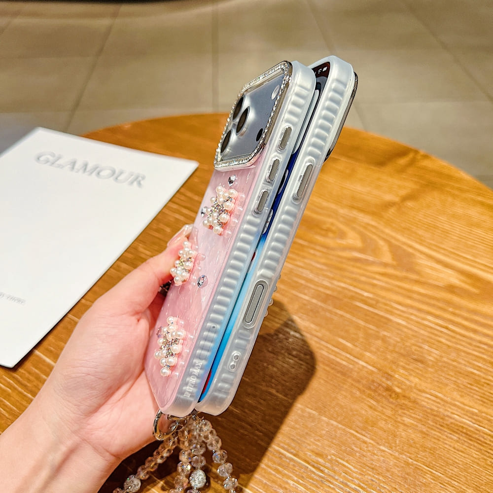Shimmer Bow Wristlet Phone Case